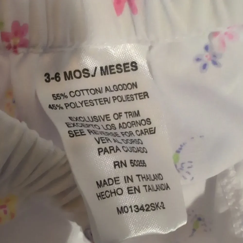 Sesame Street Y2K Infant Girls White Floral‎ Butterfly Dress Bloomers Lace